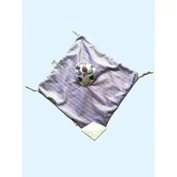 BooginHead Unicorn Lovey Teether Plush Security Blanket Purple 12 inch - Picture 8 of 8